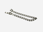 SPARQ silver-tone stainless steel double link chain bracelet with secure clasp closure.